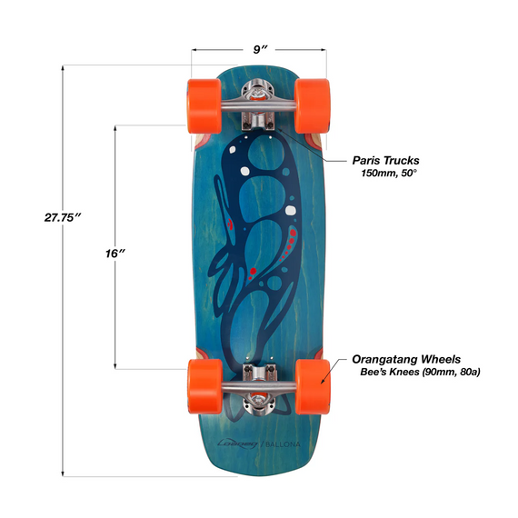 Skateboard Cruiser Loaded Ballona Rumble Bee Cruiser Complete Moby 27.75″
