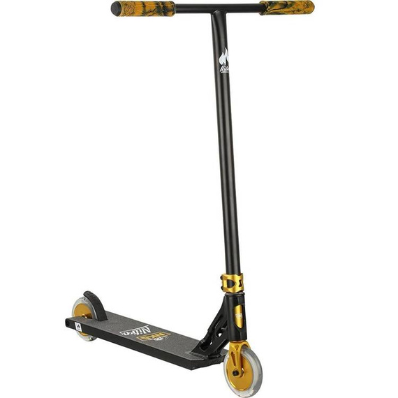 Hulajnoga Wyczynowa Aluminium Lekka Duża Wysoka 91 cm jakość Szeroki Podest i kierownica NKD Nitro Street Czarno Złota