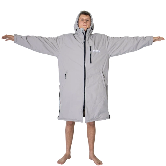 Pončo Poncho Jacket Story Change Robe Grey