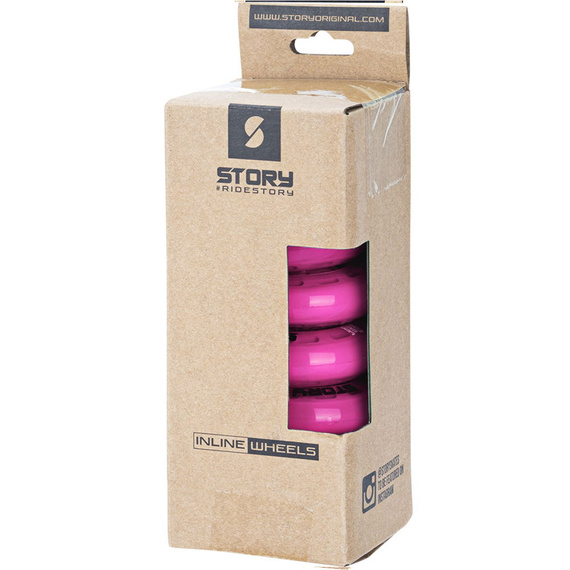 Story Inline brusle Kolečka růžová 64 mm (8 ks) s ložisky.)