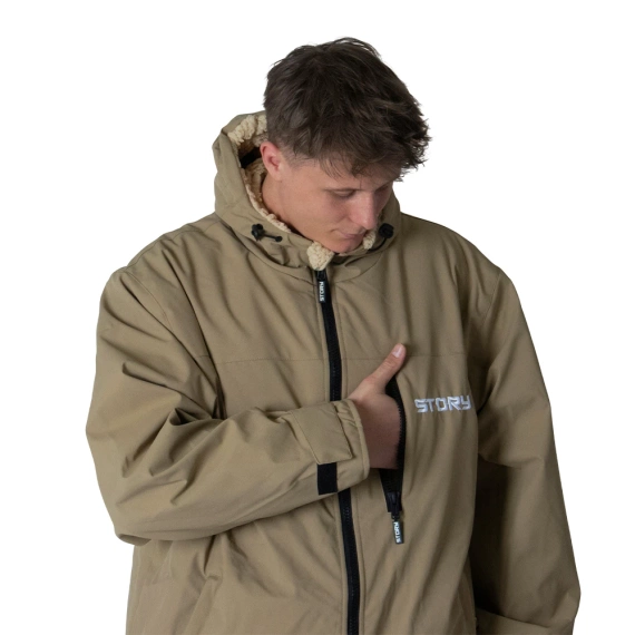 Pončo Poncho Jacket Story Change Robe Brown