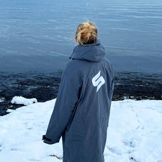 Poncho Ponczo Kurtka Story Change Robe Szary