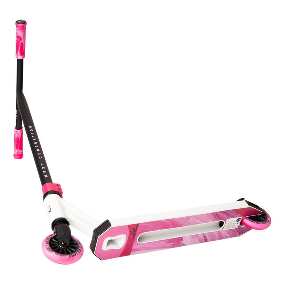NKD Next Generation Lehká hliníková koloběžka pro mladé jezdce Bílo-růžová wys. 79,4 cm