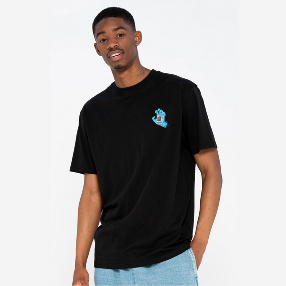 SANTA CRUZ Tričko s křičící rukou na hrudi černé