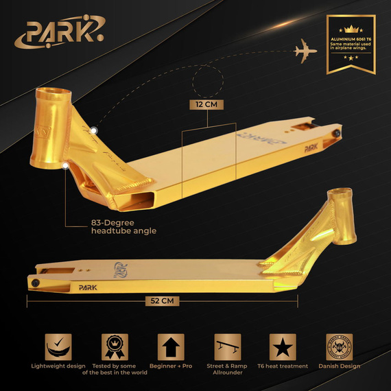 Plošina pro NKD Park Stunt Scooter Deck Gold 520 mm