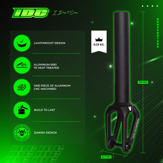 NKD IDC Stunt Scooter Fork Black 250 mm