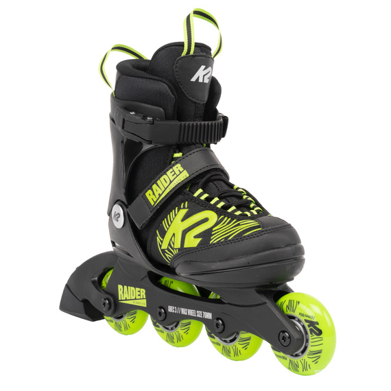 Dětské nastavitelné kolečkové brusle K2 Raider Black and Lime