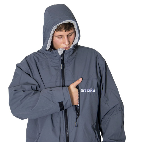 Poncho Ponczo Kurtka Story Change Robe Szary