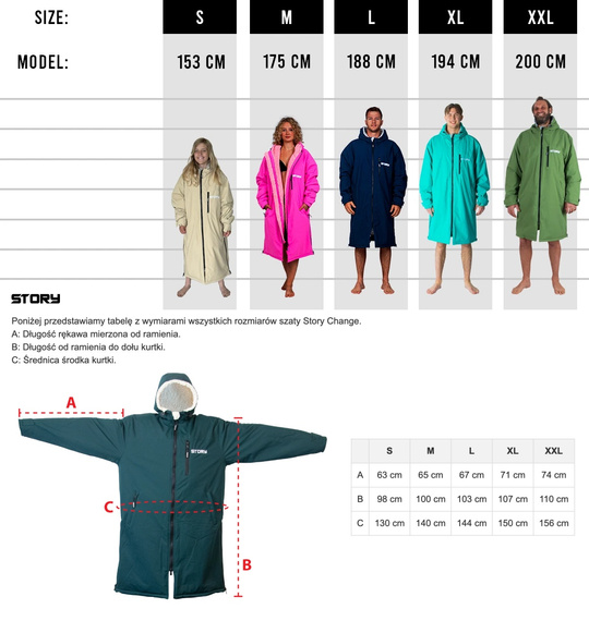 Poncho Ponczo Kurtka Story Change Robe Szary