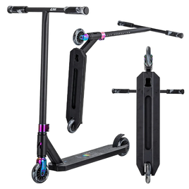 Hliníková lehká koloběžka pro mladé jezdce NKD Next Generation Stunt Black & Rainbow wys. 79,4 cm