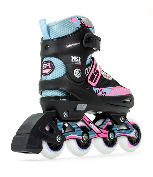 Dětské nastavitelné inline brusle SFR Pixel Blue-Pink