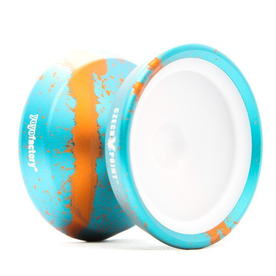Kovové yoyo CzechPoint Pivot - Aqua Orange White
