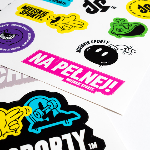 Zestaw naklejek Miejskie Sporty Sticker Pack Arkusz A4 (Wersja B)