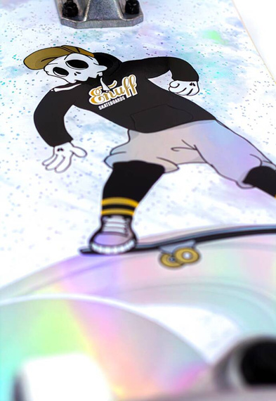 Skateboard Enuff Skully Hologram Complete White 7.75"