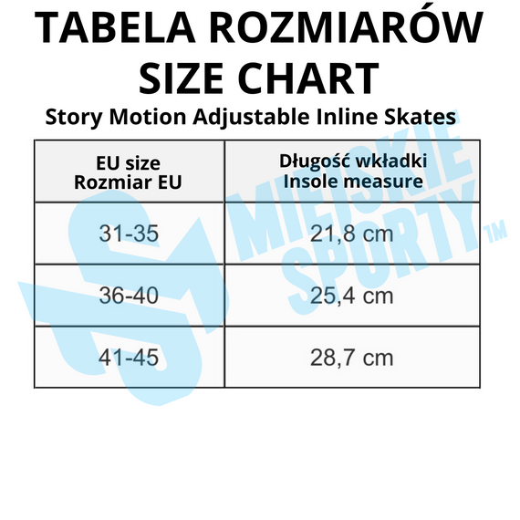 Rolki regulowane Story Motion Adjustable Inline Skates Czarno-Niebieski