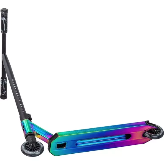 Hulajnoga Wyczynowa Aluminiowa Lekka dla młodych riderów NKD Next Generation Stunt Tęczowy wys. 79,4 cm