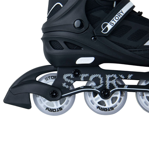 Rolki regulowane Story Fusion Adjustable Inline Skates Czarno-Biały