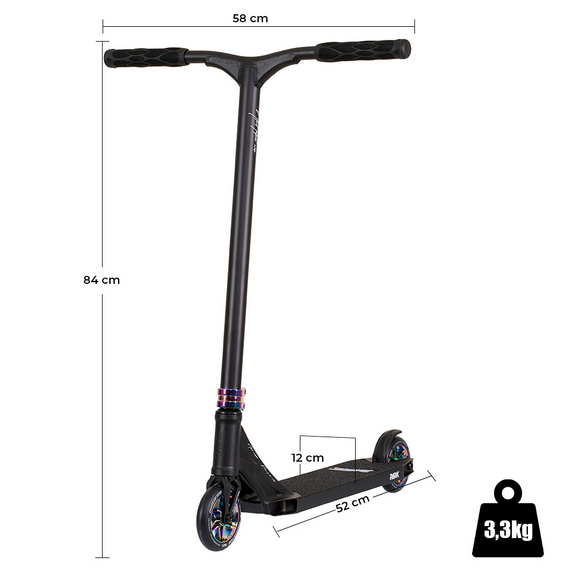 NKD Park Stunt koloběžka Černá a duhová wys. 84 cm