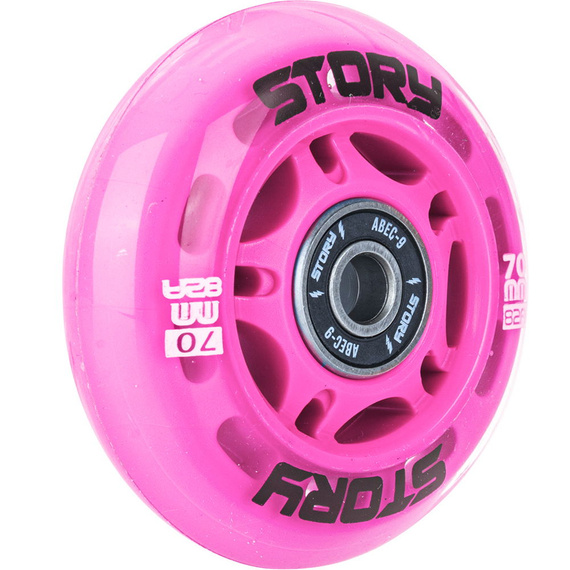 Story Inline brusle Kolečka růžová 64 mm (8 ks) s ložisky.)