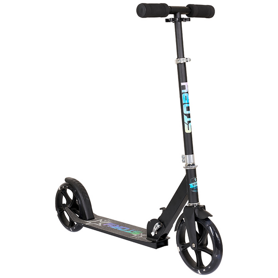 Přepravní koloběžka s velkými koly Story Urban GO! Černá LED dioda