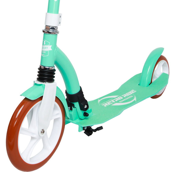 Městská koloběžka s předním odpružením Story Retro Ride Mint and White
