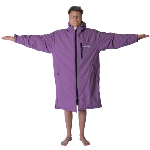 Poncho Ponczo Kurtka Story Change Robe Baby Purple Jeżynowy
