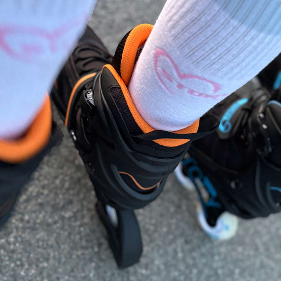 Story Fusion Nastavitelné inline brusle LED Orange