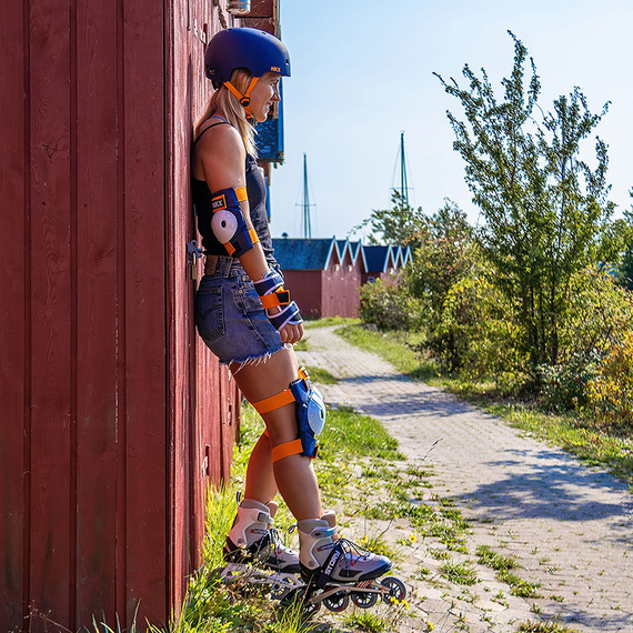 NKX Brain Saver skateboardová helma námořnická modrá a oranžová