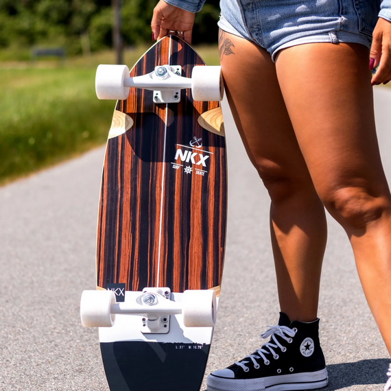 Surfskate Surfboard NKX Maverick Black and Brown Ebony 31"