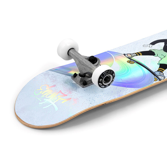 Skateboard Enuff Skully Hologram Complete White 7.75"