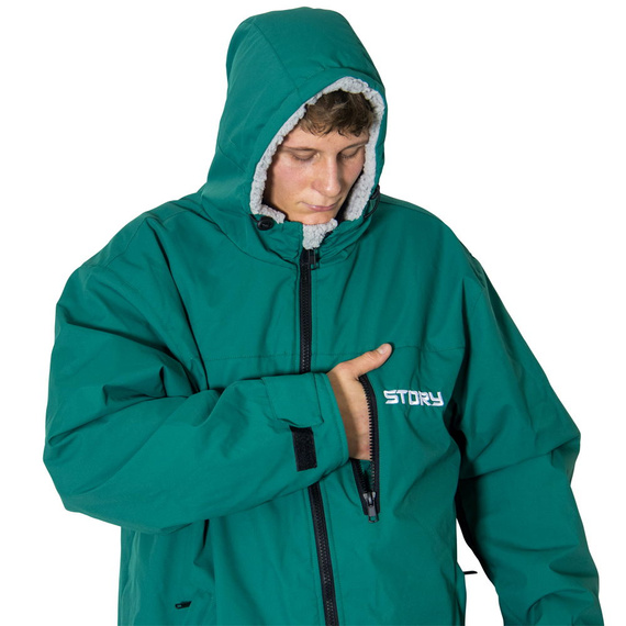 Poncho Ponczo Kurtka Story Change Robe Morska Zieleń