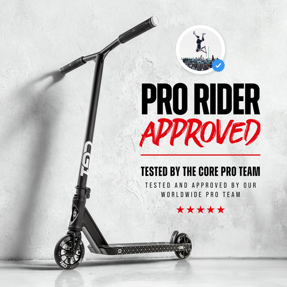 CORE CD1 Kompletní kaskadérská koloběžka červená/černá wys. 81 cm