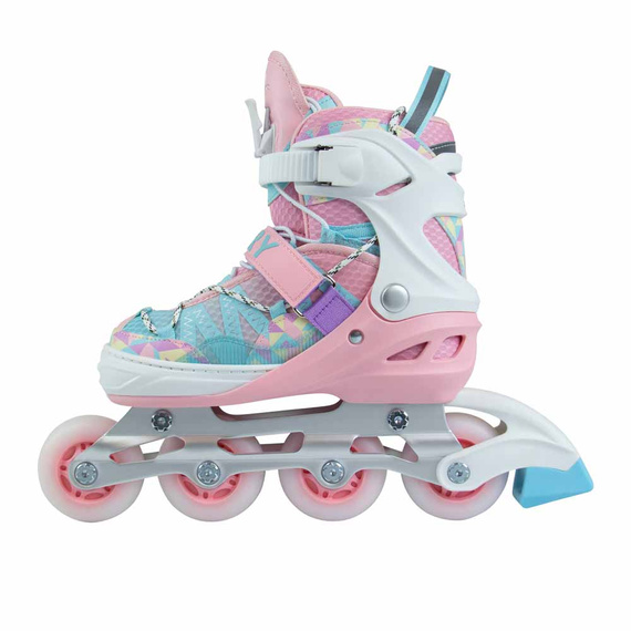 Story Spike Nastavitelné inline brusle Pink/Blue LED