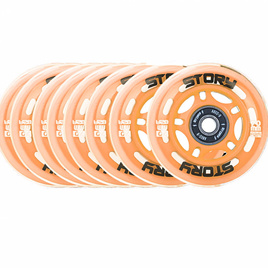 Story Inline brusle Rollerblade ložisková kolečka oranžová 64 mm (8 ks).)