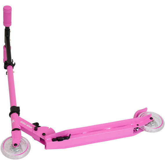 Hulajnoga Miejska Transportowa dla dzieci i młodzieży Story Wild Kids Różowy LED wys. 73–85 cm
