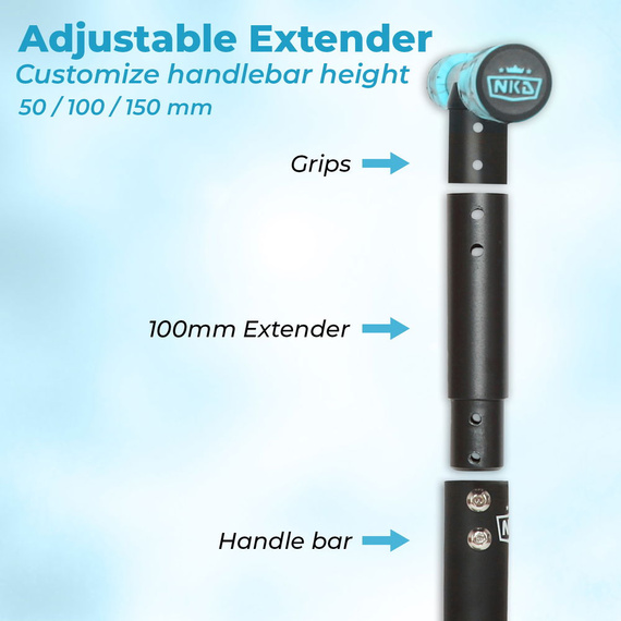 NKD PRO 7,5" Trampolína Scooter Black and Blue Army wys. 60-90 cm