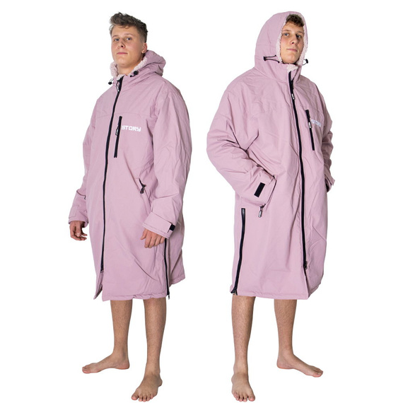 Poncho Ponczo Kurtka Story Change Robe Rose Przydymiony Różowy
